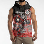 Custom Dolphins Sleeveless Hoodie Fish Mascot With Aboriginal Indigenous