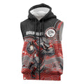 Custom Dolphins Sleeveless Zip Hoodie Fish Mascot With Aboriginal Indigenous