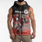 Custom Dolphins Sleeveless Zip Hoodie Fish Mascot With Aboriginal Indigenous