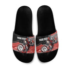 Custom Dolphins Slide Sandals Fish Mascot With Aboriginal Indigenous