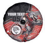 Custom Dolphins Spare Tire Cover Fish Mascot With Aboriginal Indigenous