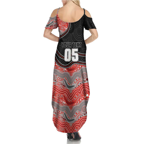 Custom Dolphins Summer Maxi Dress Fish Mascot With Aboriginal Indigenous