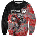 Custom Dolphins Sweatshirt Fish Mascot With Aboriginal Indigenous