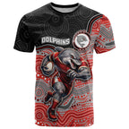 Custom Dolphins T Shirt Fish Mascot With Aboriginal Indigenous