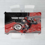 Custom Dolphins Tablecloth Fish Mascot With Aboriginal Indigenous