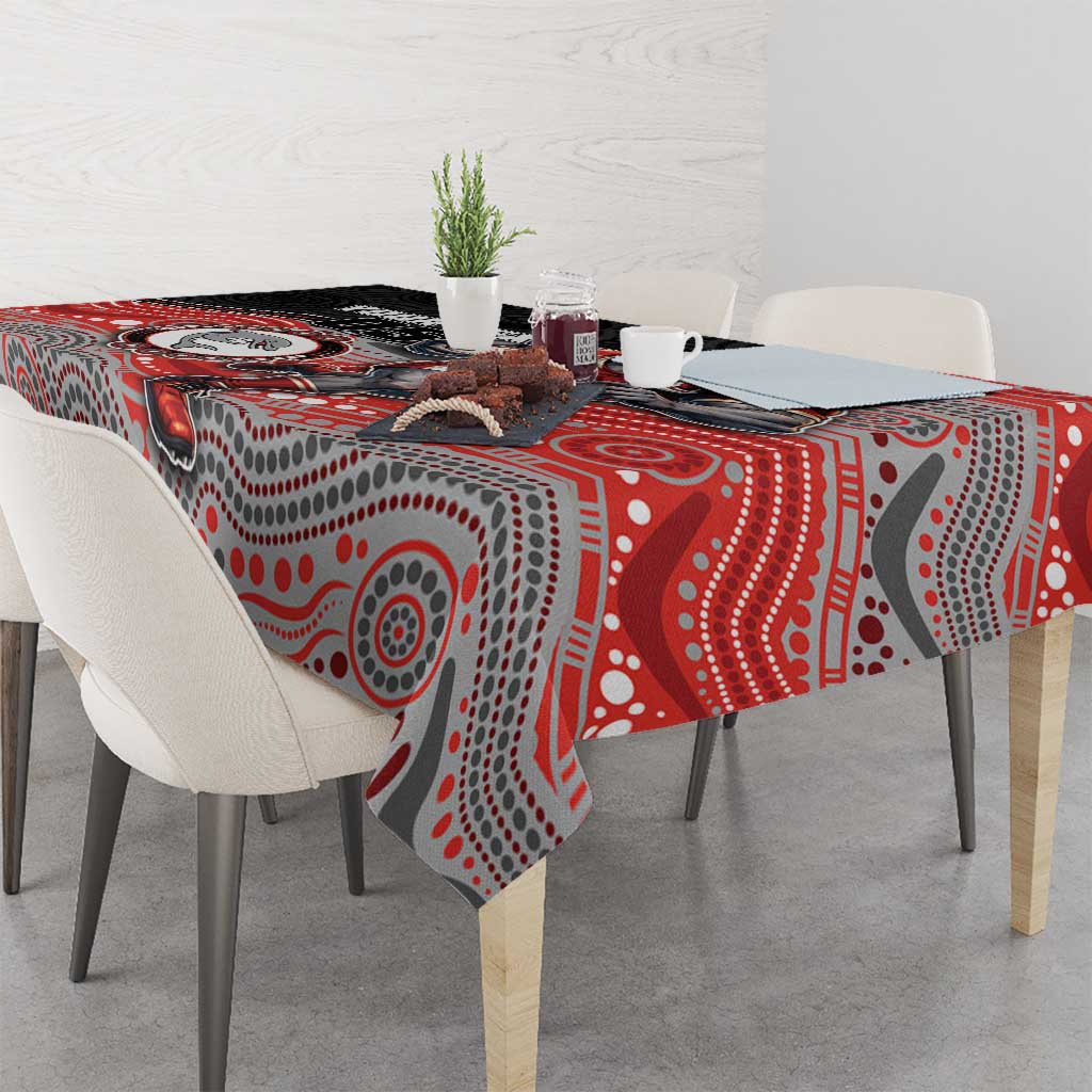 Custom Dolphins Tablecloth Fish Mascot With Aboriginal Indigenous