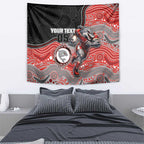 Custom Dolphins Tapestry Fish Mascot With Aboriginal Indigenous