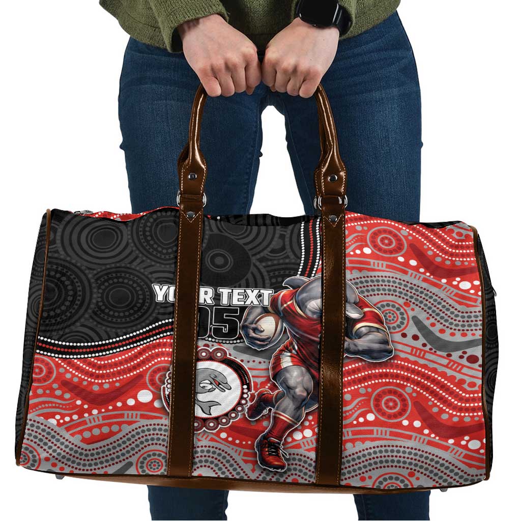 Custom Dolphins Travel Bag Fish Mascot With Aboriginal Indigenous