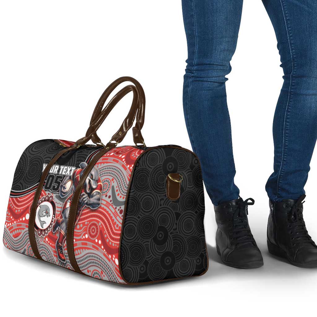 Custom Dolphins Travel Bag Fish Mascot With Aboriginal Indigenous