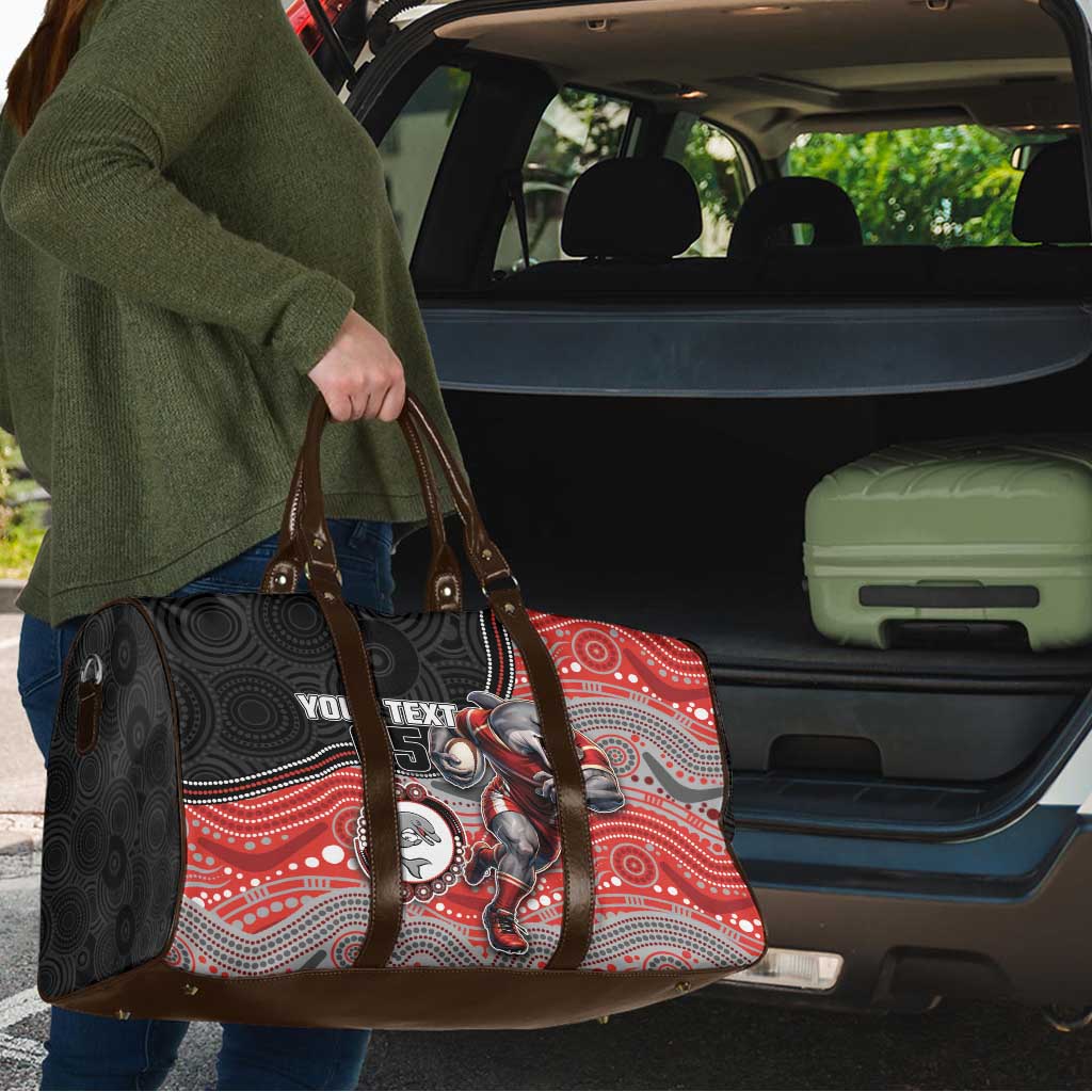 Custom Dolphins Travel Bag Fish Mascot With Aboriginal Indigenous
