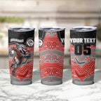 Custom Dolphins Tumbler Cup Fish Mascot With Aboriginal Indigenous