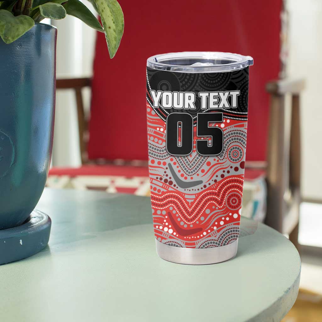 Custom Dolphins Tumbler Cup Fish Mascot With Aboriginal Indigenous