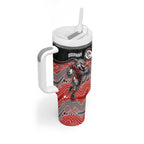 Custom Dolphins Tumbler With Handle Fish Mascot With Aboriginal Indigenous