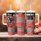 Custom Dolphins Tumbler With Handle Fish Mascot With Aboriginal Indigenous