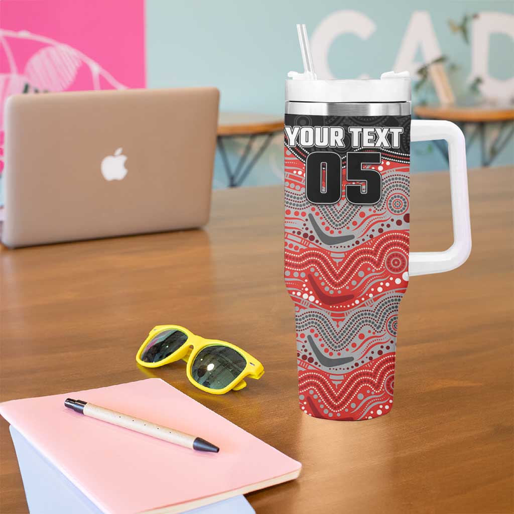 Custom Dolphins Tumbler With Handle Fish Mascot With Aboriginal Indigenous
