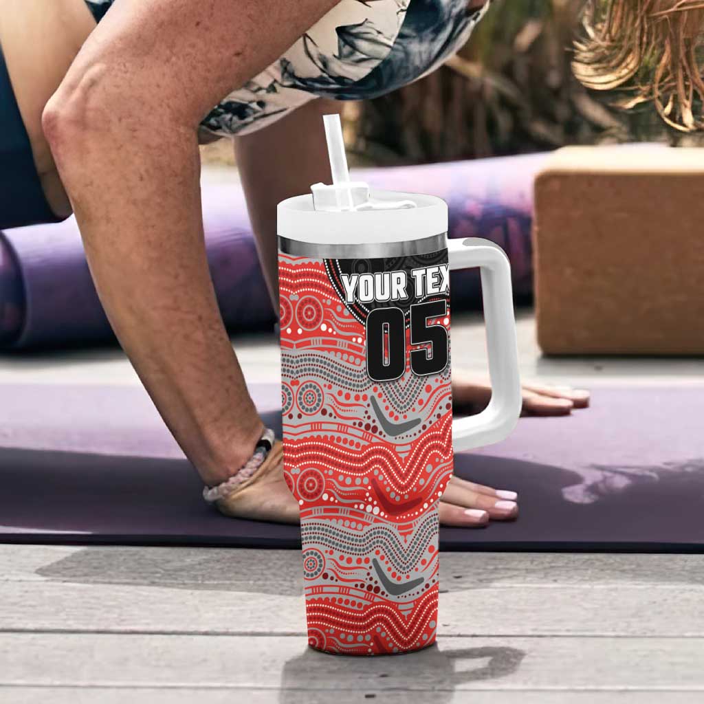 Custom Dolphins Tumbler With Handle Fish Mascot With Aboriginal Indigenous