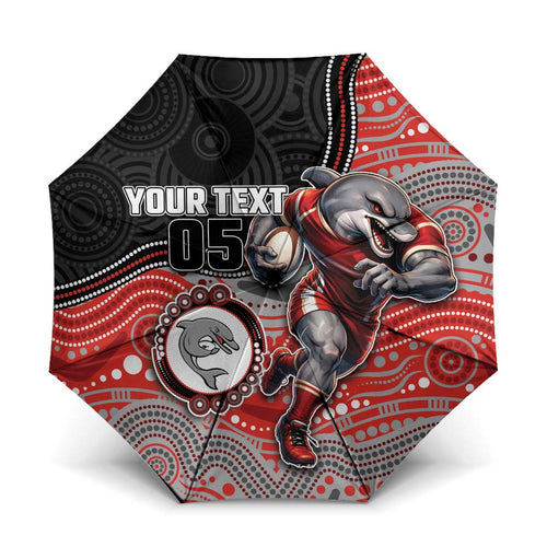 Custom Dolphins Umbrella Fish Mascot With Aboriginal Indigenous