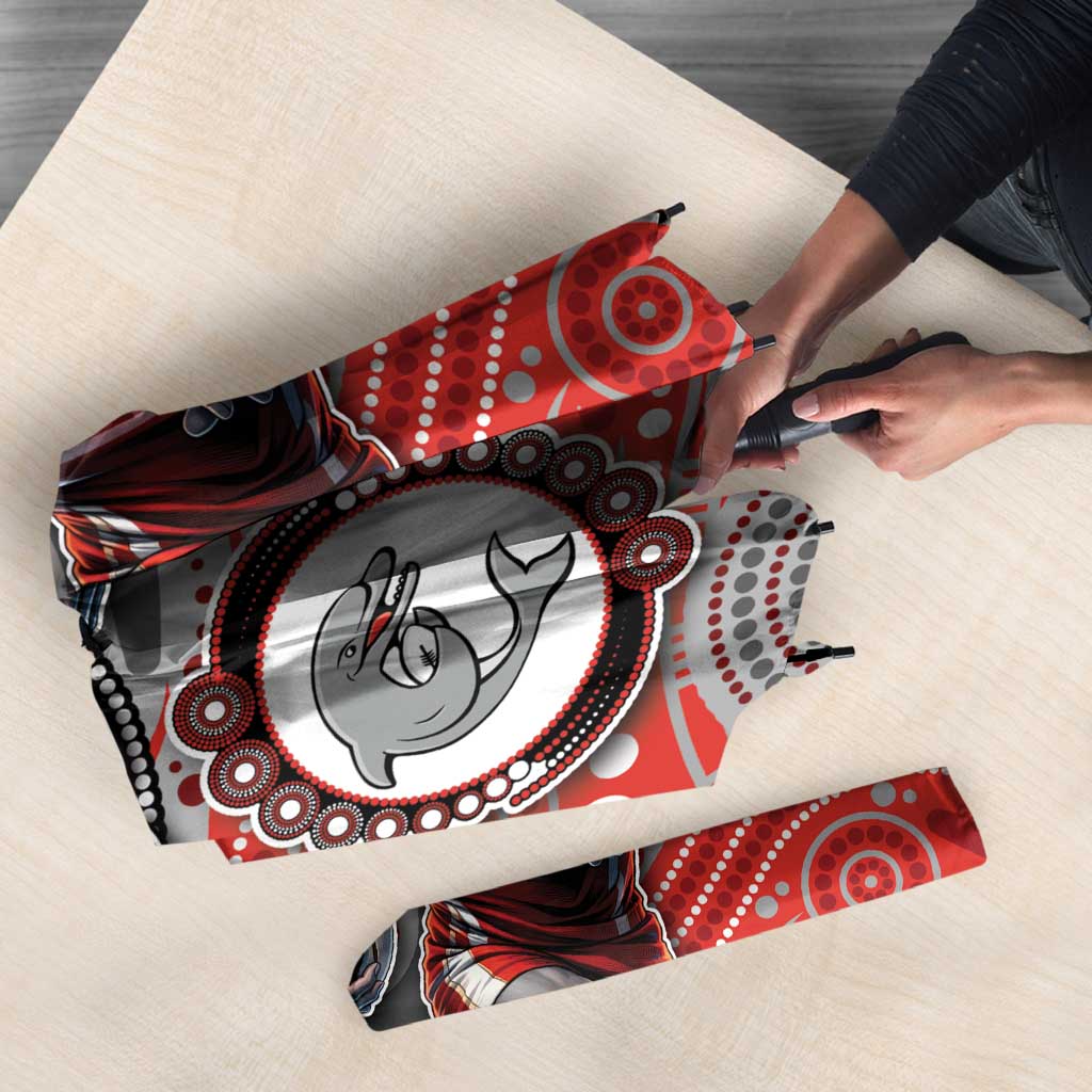 Custom Dolphins Umbrella Fish Mascot With Aboriginal Indigenous