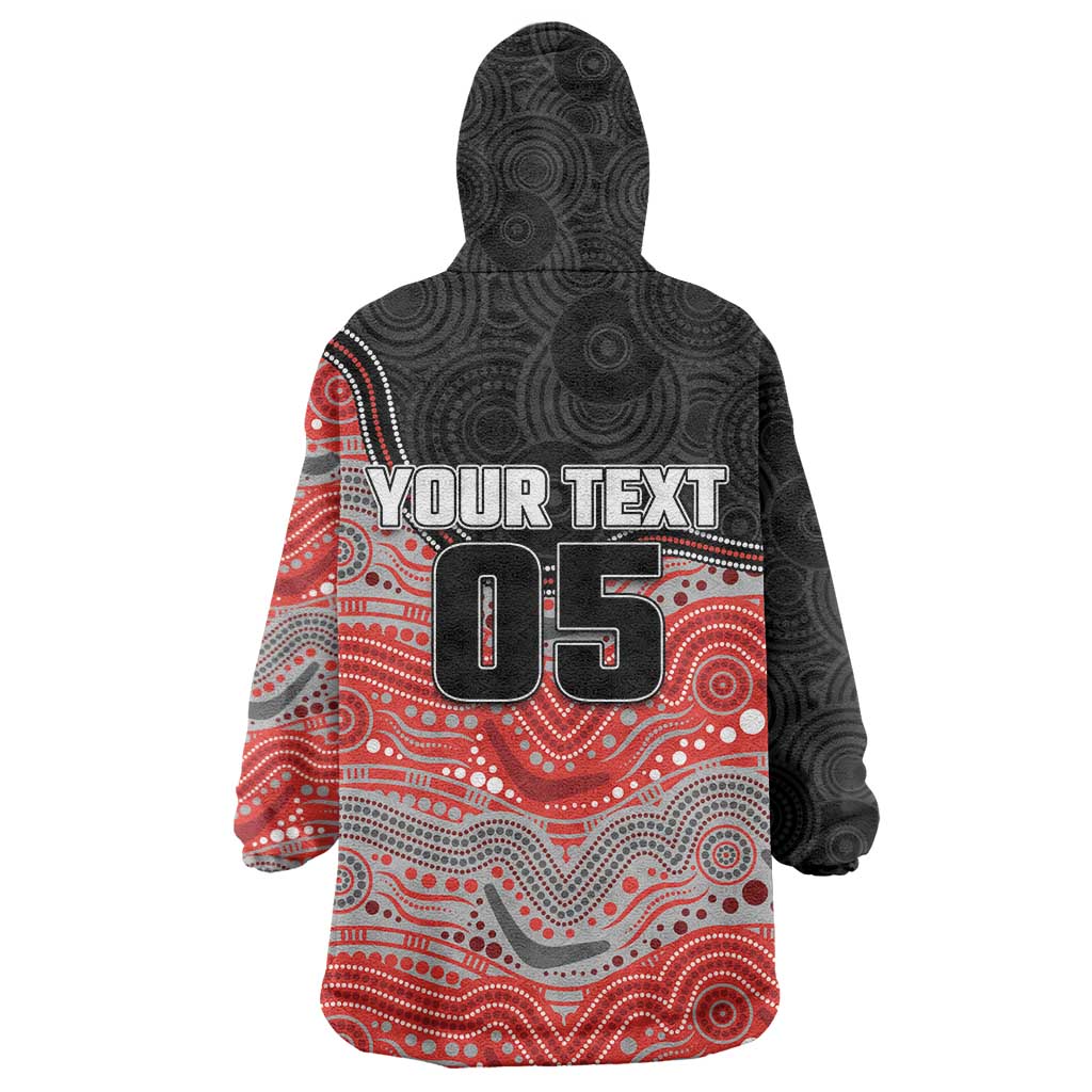 Custom Dolphins Wearable Blanket Hoodie Fish Mascot With Aboriginal Indigenous