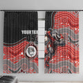 Custom Dolphins Window Curtain Fish Mascot With Aboriginal Indigenous