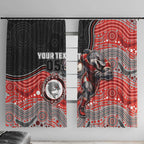 Custom Dolphins Window Curtain Fish Mascot With Aboriginal Indigenous