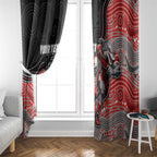 Custom Dolphins Window Curtain Fish Mascot With Aboriginal Indigenous