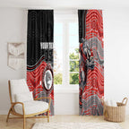 Custom Dolphins Window Curtain Fish Mascot With Aboriginal Indigenous