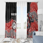 Custom Dolphins Window Curtain Fish Mascot With Aboriginal Indigenous
