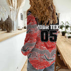 Custom Dolphins Women Casual Shirt Fish Mascot With Aboriginal Indigenous