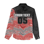 Custom Dolphins Women Casual Shirt Fish Mascot With Aboriginal Indigenous