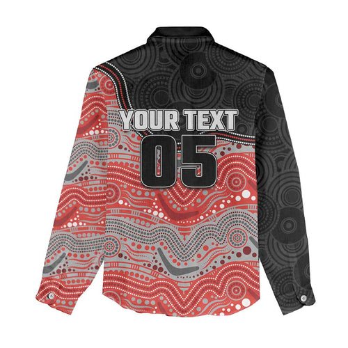 Custom Dolphins Women Casual Shirt Fish Mascot With Aboriginal Indigenous
