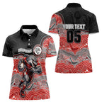 Custom Dolphins Women Polo Shirt Fish Mascot With Aboriginal Indigenous