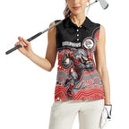 Custom Dolphins Women Sleeveless Polo Shirt Fish Mascot With Aboriginal Indigenous