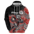 Custom Dolphins Zip Hoodie Fish Mascot With Aboriginal Indigenous