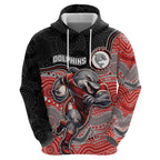 Custom Dolphins Zip Hoodie Fish Mascot With Aboriginal Indigenous