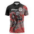 Custom Dolphins Zipper Polo Shirt Fish Mascot With Aboriginal Indigenous