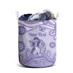 Personalised Epilepsy Awareness Laundry Basket Purple Ribbon Butterfly And Brain Aboriginal Art