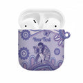 Personalised Epilepsy Awareness AirPods Case Purple Ribbon Butterfly And Brain Aboriginal Art