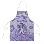 Personalised Epilepsy Awareness Apron Purple Ribbon Butterfly And Brain Aboriginal Art