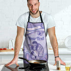 Personalised Epilepsy Awareness Apron Purple Ribbon Butterfly And Brain Aboriginal Art