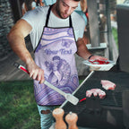 Personalised Epilepsy Awareness Apron Purple Ribbon Butterfly And Brain Aboriginal Art