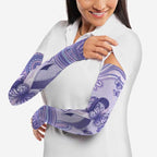 Personalised Epilepsy Awareness Arm Sleeves Purple Ribbon Butterfly And Brain Aboriginal Art
