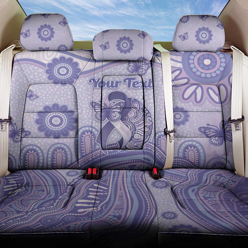 Personalised Epilepsy Awareness Back Car Seat Cover Purple Ribbon Butterfly And Brain Aboriginal Art