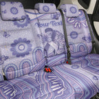 Personalised Epilepsy Awareness Back Car Seat Cover Purple Ribbon Butterfly And Brain Aboriginal Art