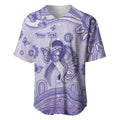 Personalised Epilepsy Awareness Baseball Jersey Purple Ribbon Butterfly And Brain Aboriginal Art