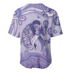 Personalised Epilepsy Awareness Baseball Jersey Purple Ribbon Butterfly And Brain Aboriginal Art