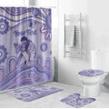 Personalised Epilepsy Awareness Bathroom Set Purple Ribbon Butterfly And Brain Aboriginal Art