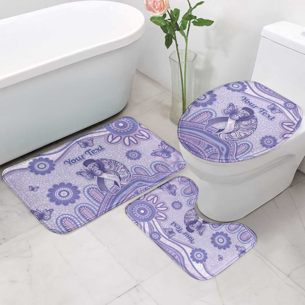 Personalised Epilepsy Awareness Bathroom Set Purple Ribbon Butterfly And Brain Aboriginal Art