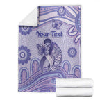 Personalised Epilepsy Awareness Blanket Purple Ribbon Butterfly And Brain Aboriginal Art
