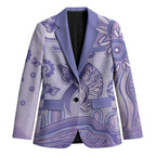 Personalised Epilepsy Awareness Blazer Purple Ribbon Butterfly And Brain Aboriginal Art